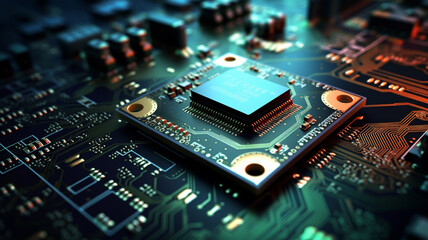 Fototapeta premium computer circuit board close - up.