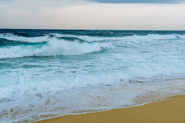 Sea view of waves at Sarti beach