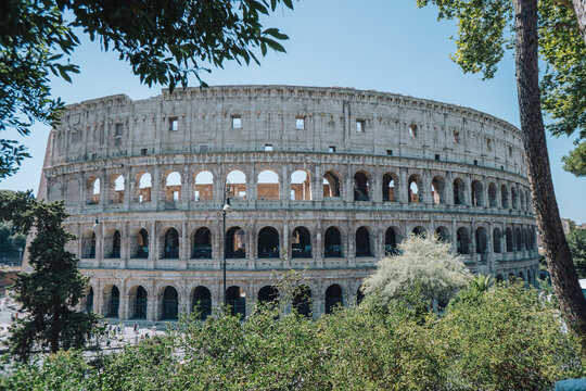 colosseum, view from the park colle oppio