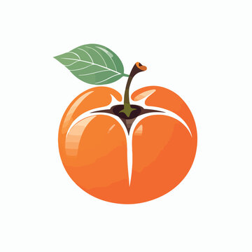 Persimmon in cartoon, doodle style. 2d vector illustration in logo, icon style. AI Generative