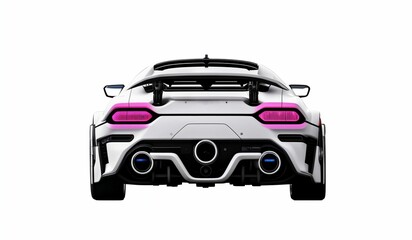 Naklejka premium cyberpunk Futuristic sports car on a white background.