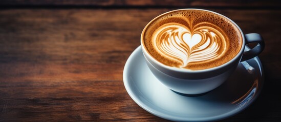 Vintage coffee shop featuring latte art