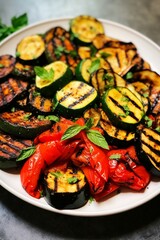 Roasted vegetables, zucchini, paprika and eggplant