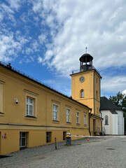 Obraz premium Koszecin, Poland, August 13, 2023: A former palace that is the seat of the 