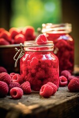 jar of sweet raspberry jam