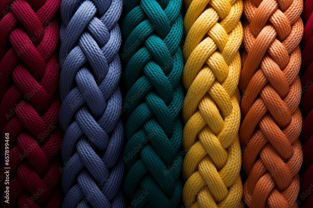 Aufkleber multi-colored ropes. background with selective focus and copy space