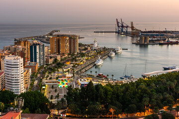 Port and harbor in Malaga, Andalusia, Spain