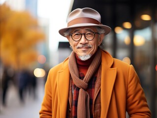 Portrait of a Japanese Stylish Elderly Man