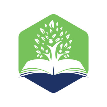 Education tree growth on book idea png logo. Students with Graduation cap Png vector design.	
