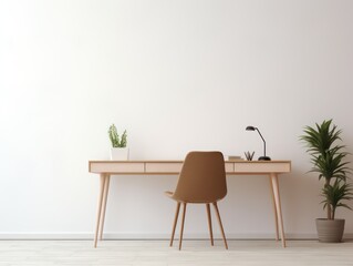 minimalist modern interior with desk