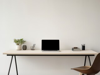 minimalist modern home office interior with desk