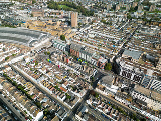 Brighton Aerial view Queens Road Drone shot.