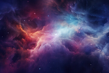 Abstract galaxy background with swirling stars and nebulae	 - obrazy, fototapety, plakaty