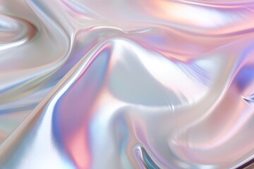 Obraz premium Holographic abstract pastel colors backdrop. Hologram gradient neon color. Foil effect. Rainbow graphic. Psychedelic iridescent creative background, trends 80s or 90s