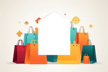 Colorful banner, huge discounts, shopping day flash sale