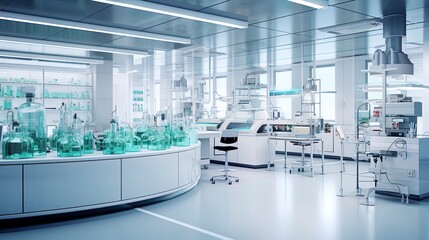 Medical laboratory, medicine production. Generation AI