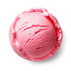 strawberry ice cream isolated on white