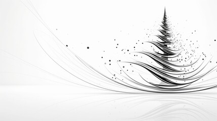 A black and white photo of a christmas tree