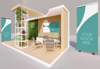 Green Exhibition Stand Mockup B