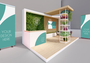 Green Exhibition Stand Mockup A