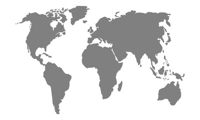 Fototapeta na wymiar World map.Gray world map template.Vector illustration isolated on white background.