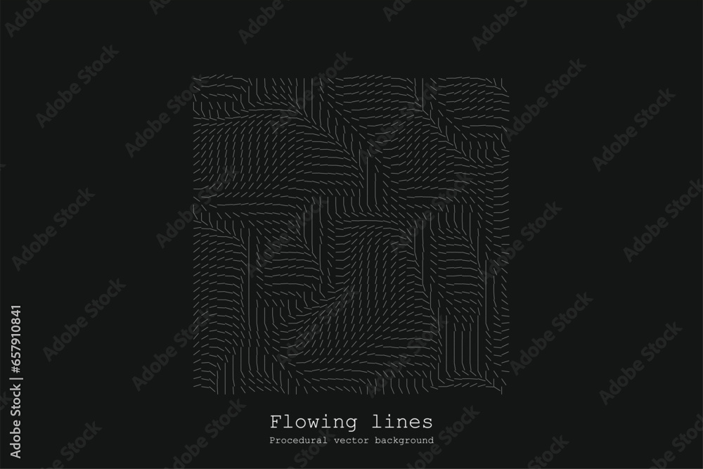 Poster abstract line matrix pattern. noise flow dynamic.