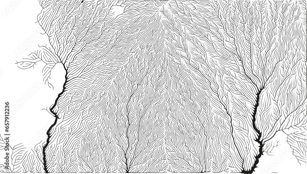 Poster growth pattern. generative branching structure. organic net of vessels texture.