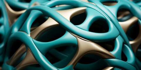 Bunter fantasievoller leuchtender welliger Kunststoff als Hintergrund im Querformat f&uuml;r Banner, ai generativ