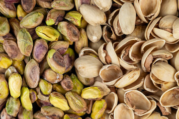 peeled fresh crunchy pistachios, green nuts pistachios