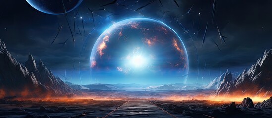 Illustration of a space portal to an alternate dimension - obrazy, fototapety, plakaty
