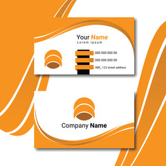 Orange Color Minimalist Business Card Design Template