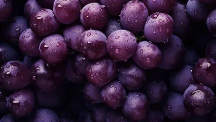 Poster Juicy purple grapes. Background of grapes © Stoksi