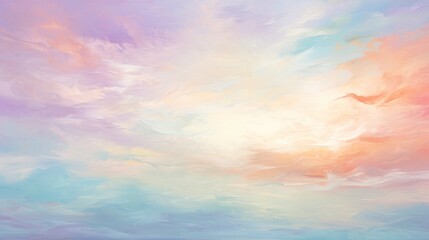 Obraz premium A painting of a colorful sky with clouds