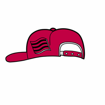 baseball cap vector illustration, vector red basketball hat for comic design