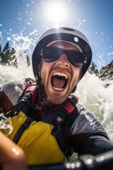 Whitewater rafting adventure. Generative AI - obrazy, fototapety, plakaty