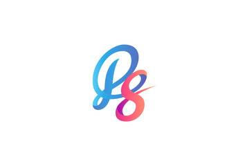 Fototapeta premium RS letter logo with 3d design in color gradient
