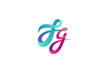Fototapeta premium Sg letter logo with 3d design in color gradient