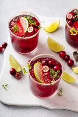Cranberry lime margarita, festive winter cocktail idea