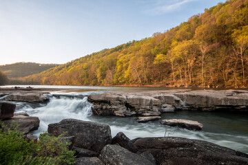 Fototapeta na wymiar Waterfall at Valley Falls State Park, West Virginia