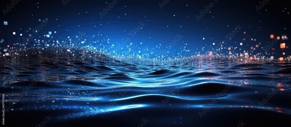 Poster digital background with big data stream in abstract science technology business and space