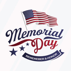 Usa memorial day celebration remember and honor template emblem