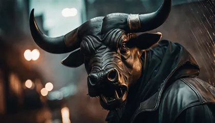 Fotobehang Cyberpunk bull head man © Charles