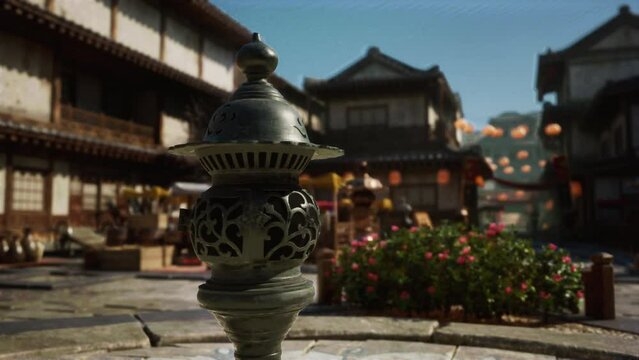 Stunning Japanese temple clear sky