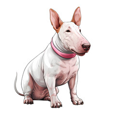 Cute Bull Terrier Clipart Illustration