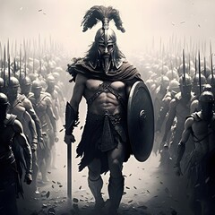 Spartan warrior manipulating mass population 