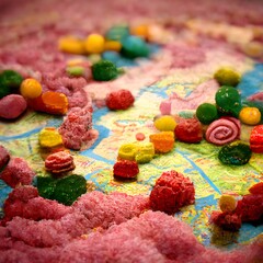 candypunk large map of area candyland map of nations and borderlands made of candy 