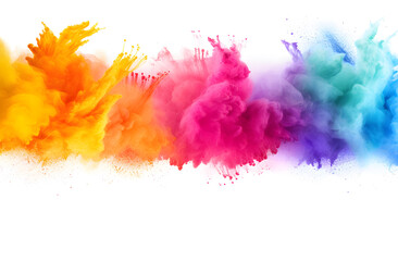 colorful watercolor splashes on transparent background