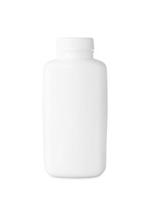 Blank bottle of baby powder isolated on white