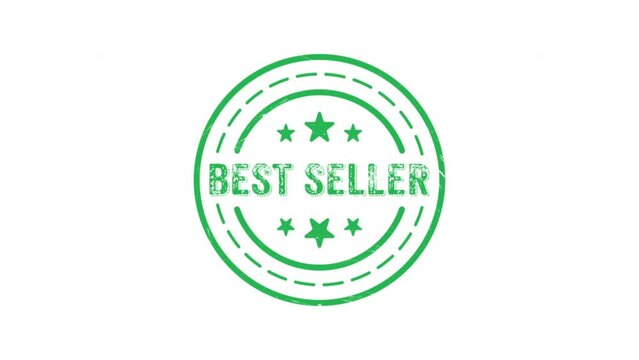 2D Animation of Best Seller Stamp Isolated On White Background