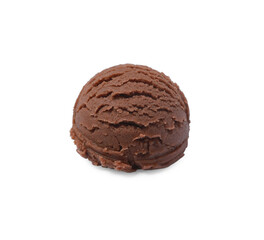 Scoop of tasty chocolate ice cream isolated on white